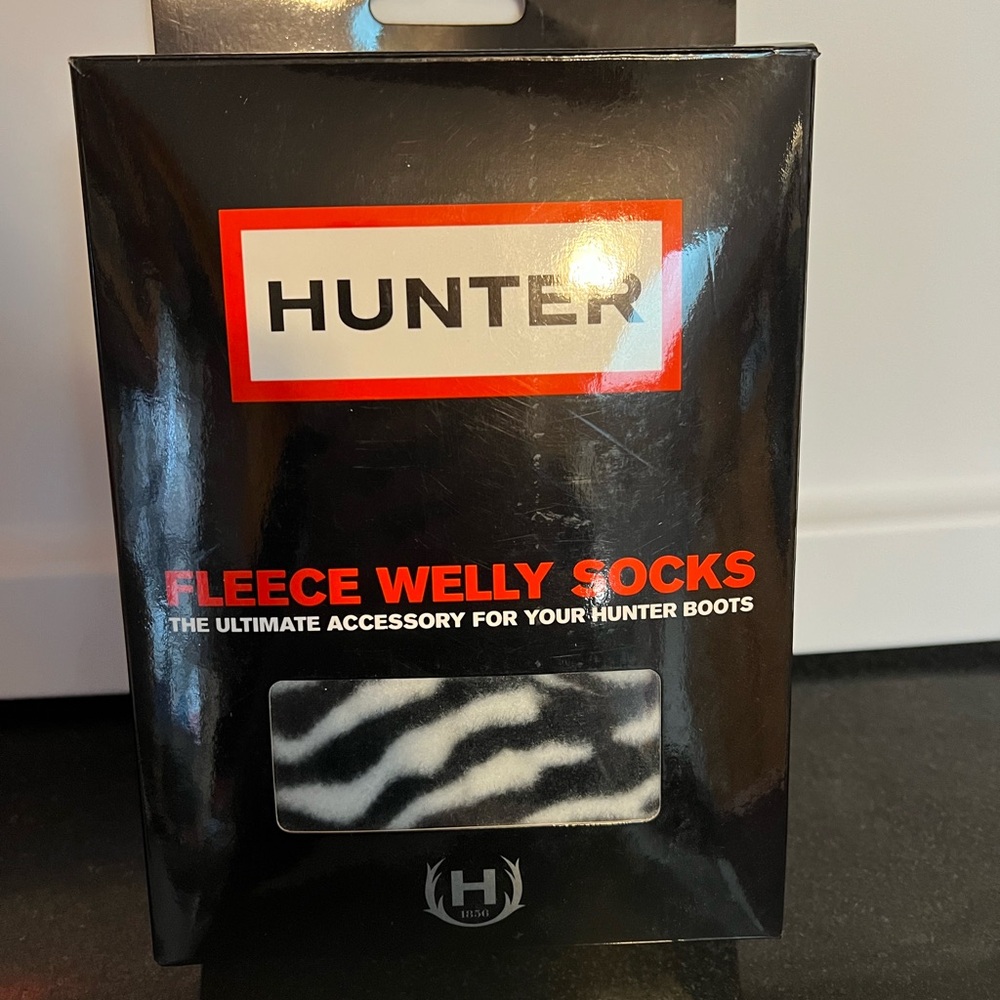 Hunter Zebra Pattern Fleece Welly Socks